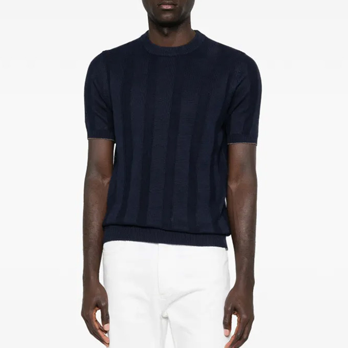 brunello cucinelli rib jacquard crew-neck t-shirt